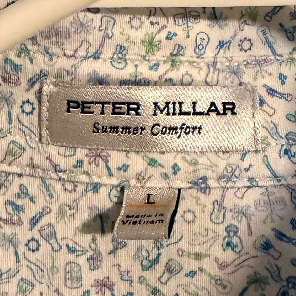 Peter Millar Sky Blue Pattern Polo Shirt - Picture 4 of 5